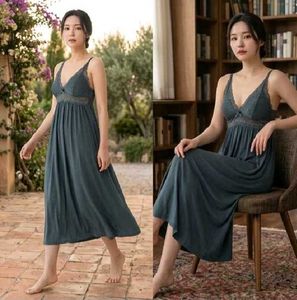 Cozy Lace Trim Nightgown