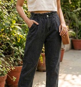 Washed Black High Waisted Jeans