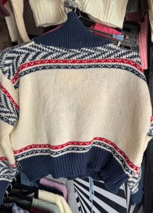 Vintage Patterned Knit Cardigan