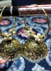 Traditional Pearl Jhumka Earrings ✨