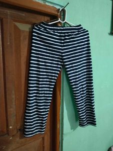 length 32,Striped Navy Blue Pants