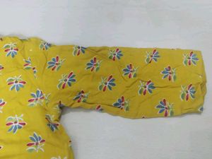 Yellow Floral Print Kurta