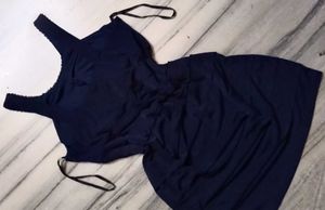 💙❤️‍🔥90's Chic Neavy Blue Embellished Dress