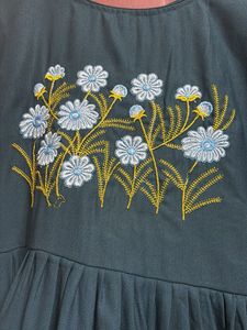 Embroidered Teal Kurta