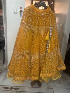 Embroidered Yellow Lehenga Skirt