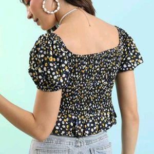 Casual Multicolored Printed Top