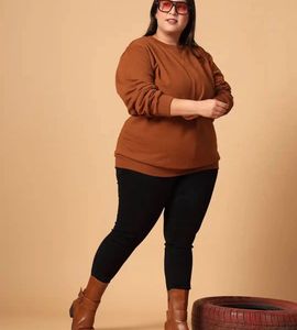 Cozy Brown Long Sleeve Sweatshirt Unisex