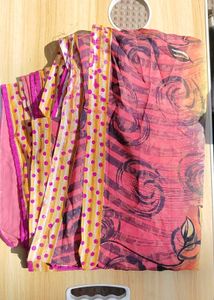 Vibrant Floral Print Saree
