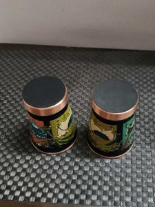 Decorative Copper Bottle and Glass Set