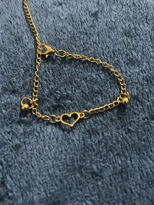 Gold Heart Charm Bracelet