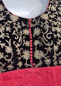 Padded Embroidered Anarkali Suit