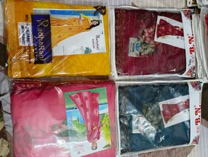 4 pc New Unstitched Fancy Sarees Lot