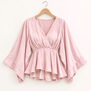 Elegant Pink Kimono Sleeve Top