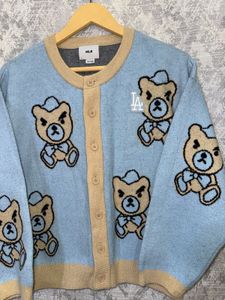 Mlb Cute Teddy Bear Cardigan