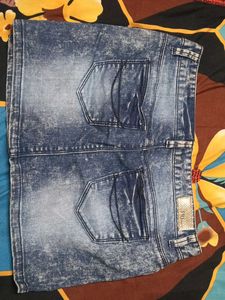 Blue Denim Mini Skirt