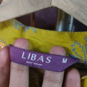 Stylish Yellow Kurta with Blue Print
