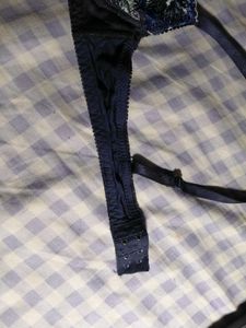 Embroidered Blue Bra