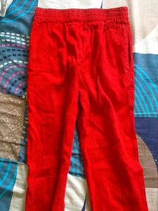 Vibrant Red Ethnic cigarette pant