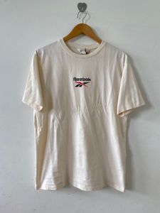 H&amp;M X Reebok Cream Logo T-Shirt
