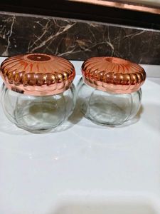 Glass Jars with Rose Gold Lids