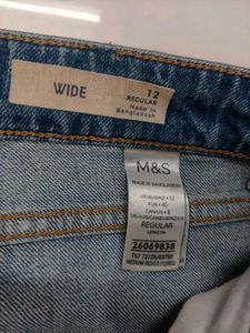 Women's Wide Leg Blue Jeans