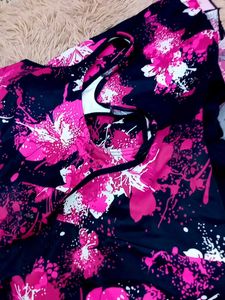 Vibrant Floral Print Tank Dress swimming suit