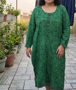 Green Printed Kurta