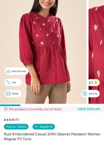 Akkriti By Pantaloons Embroidered Pink tunic