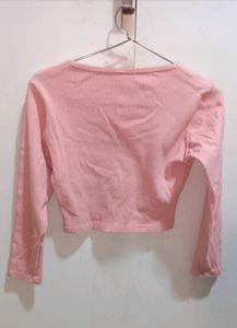 Cute Baby Pink Sweetheart Neck Crop Top