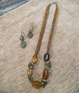 Beaded Necklace &amp; Earring Set