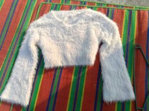 Fluffy White Crop Top