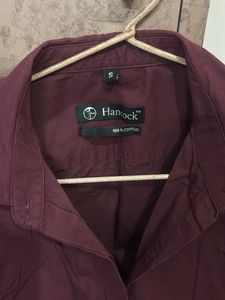 Maroon Collared Button-Down Shirt