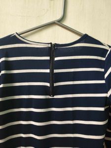 Striped Navy Blue 3/4 Sleeve Top