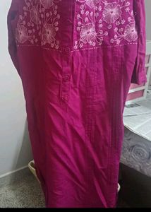 Magenta Embroidered Kurta