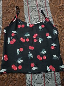 Cute Cherry Print Cami Top