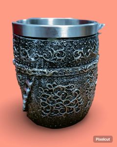 Grey Hand Grafted 3D Skull Stainless Steel Mug