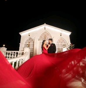 pre wedding Stunning Red One-Shoulder Gown