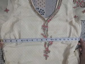 Trendy &amp; Elegant Cream &amp; Pink Kurta Set