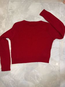 Ribbed Red Striped Sweater