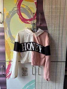 Color Block "HONEY" Crop Top