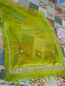 parrot green duppata for navratri