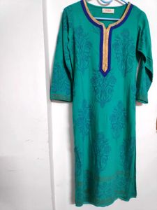 💙Beautiful💙Libas Sea Green Printed Kurta