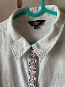 Boho Embroidered Button-Up Shirt