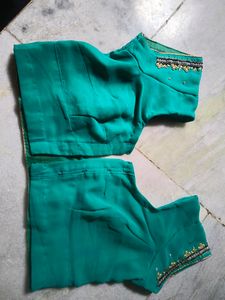 Teal Embellished Saree