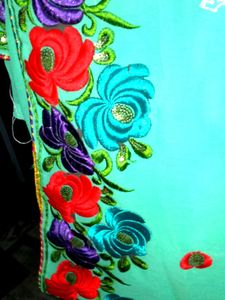Elegant Turquoise Floral Saree
