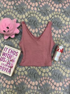 Dusty Rose V-Neck Tank Top
