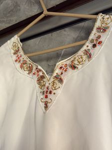 Elegant White Ethnic Dress