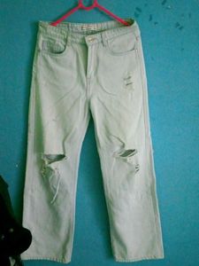 Distressed Light Wash Denim Jeans