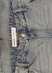 bershka dirt tinted baggy wide leg barrel jeans
