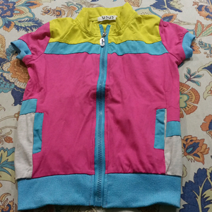 Retro Color Block Zip-Up Jacket